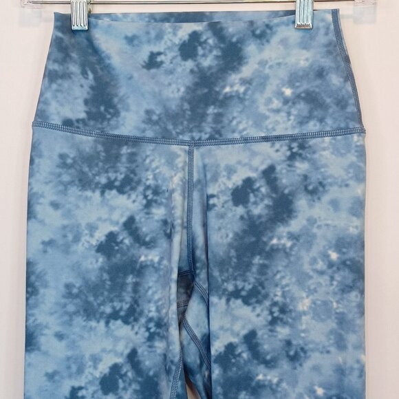 YUNOGA Sz S Ultra Soft High Rise Leggings Tummy Control Yoga Pants, Tie-dye Blue - Picture 3 of 11